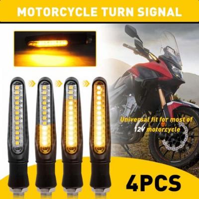 4X Sequential Motorcycle LED Turn Signal Light Blinker Indicator Amber Universal