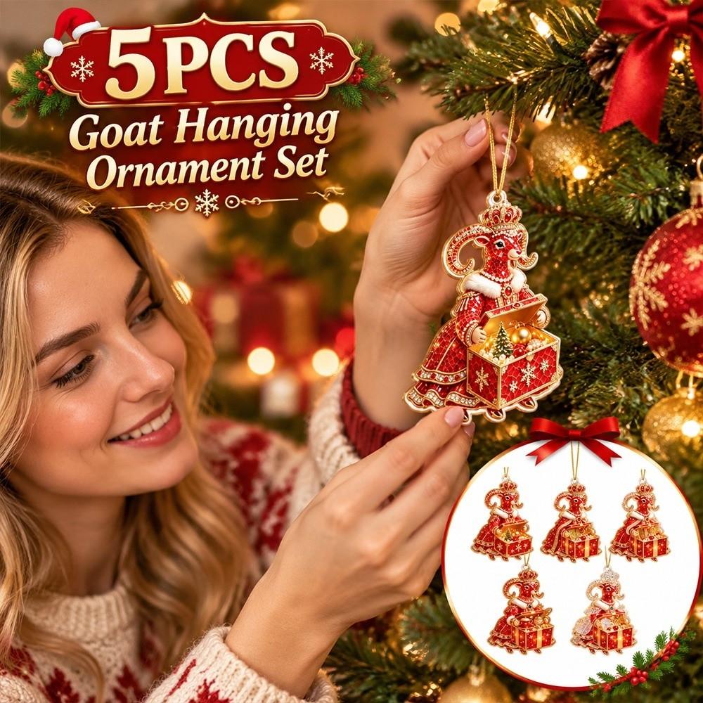 Acrylic Goat Hanging Ornament Set Shining Christmas Tree Ornament  Shop Window Display
