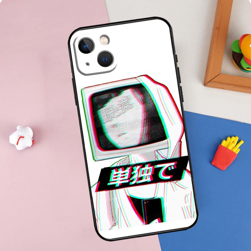 Sad Anime Aesthetic Senpai Phone Case For iPhone 16 Pro Max 11 12 13 14 15 Pro Max Mini XR 16e 15 16 Plus Cover Shell