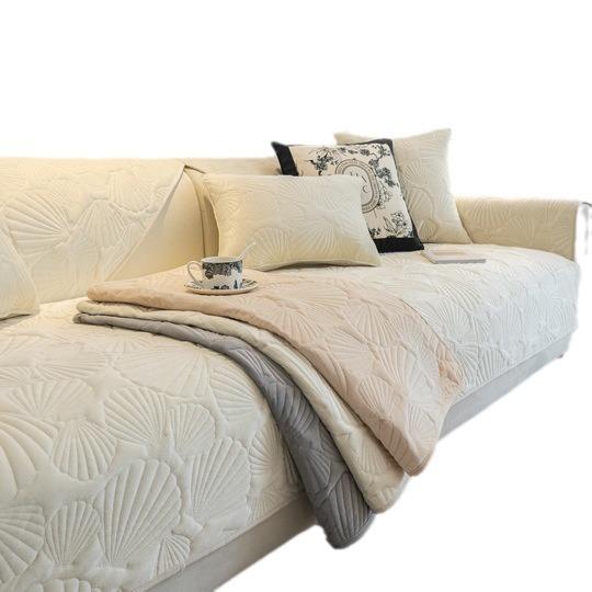 Cream Wind Sofa Cushion Autumn And Winter Plush Non-Slip Thickened Seat Cushion  New Leather Sofa Cover Towel Cover Cloth