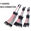 Outdoor Wiring Branch Part for Photovoltaic Cable Extension, Solar Cable Splitter Y Type Cable Joiner with Two Tone Cable Layout Use