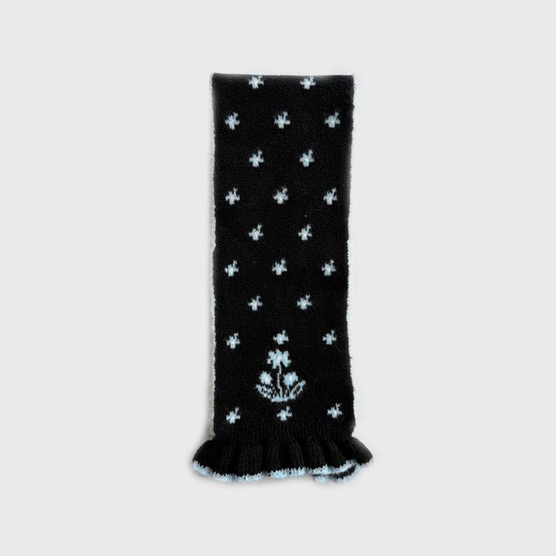 Korean Winter Scarves Cartoon Deer Floral Kawaii Sweet Versatile Cute Scarfs Thicked Warm High-quality Cashmere Knitted Scarfs