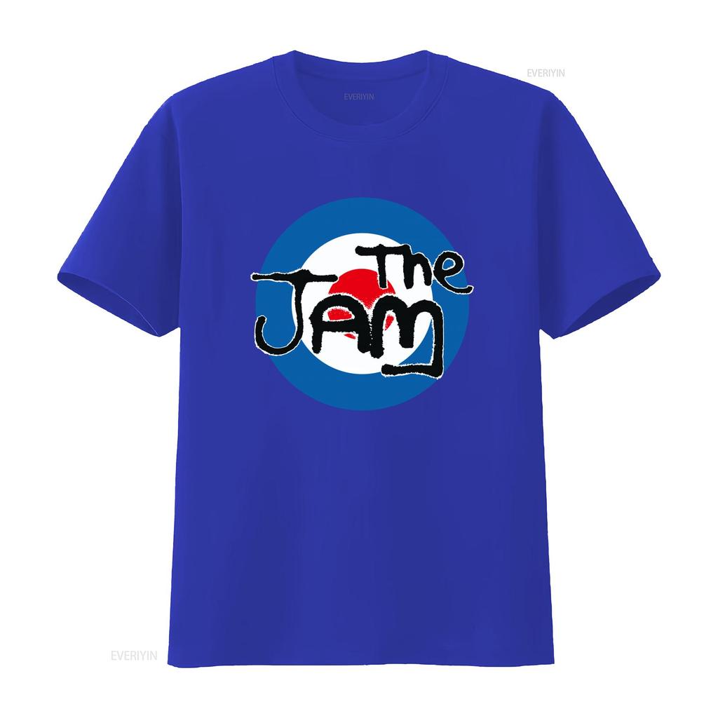 Jam Target Logo Měkké Tričko s Potiskem Ruky Merch Kapely Klasický Rockový Design Střih Vintage Top Pro Každodenní Nošení