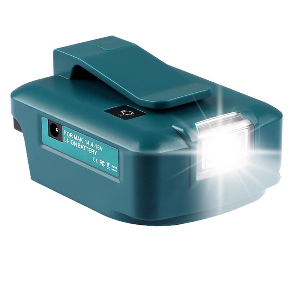 18V Led Light for Makita Li-on Battery Dual USB Port with LED Light Spotlight Outdoor Flashlight for Makita Batteries