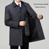 Brand Men's Mid-length Down Jacket Lapel Casual Business Winter Trench Coat