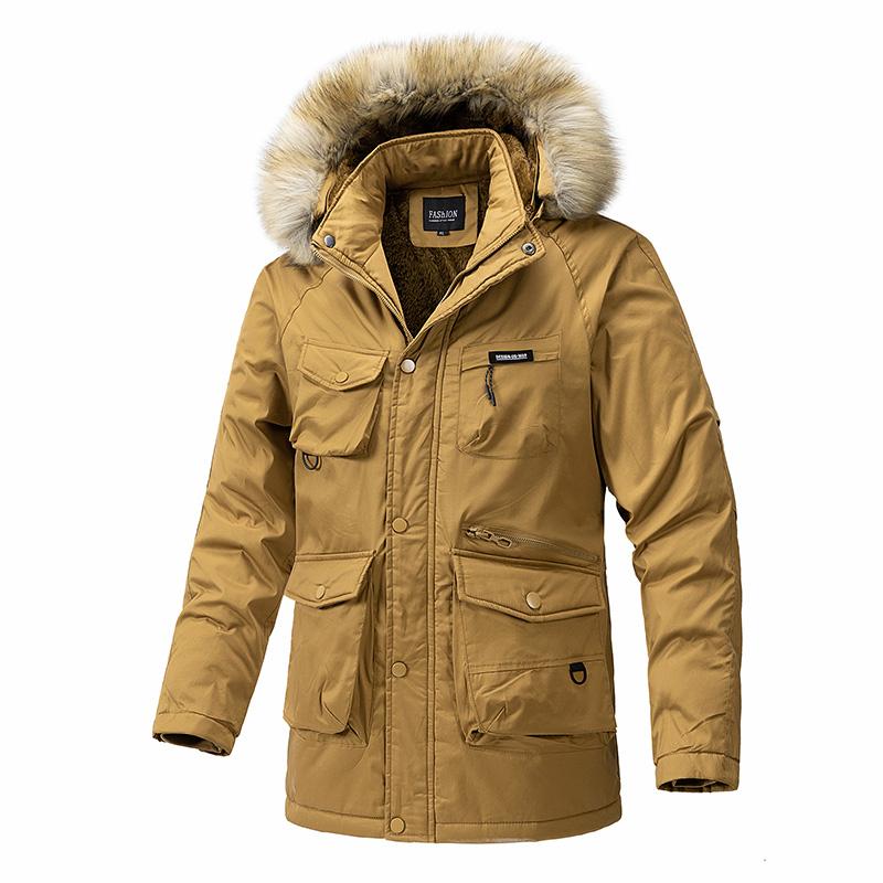 Winter Thick Cardigan Men's Street Jacket Clothing Parka Detachable Hoodie Padded Jacket