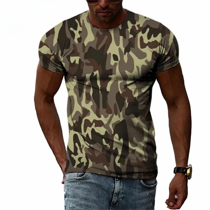

Summer Fashion camouflage 3D printing Men T-shirt Trendly Casual Personality Tees Harajuku Street O-neck Short Sleeve Tops tee 5XL