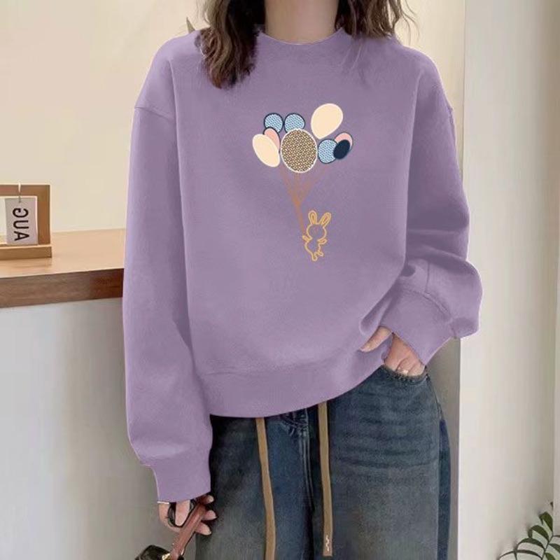 Spring and Autumn Pure Cotton High-waisted Short Sweatshirt for Women Korean Style Long-sleeved Loose Versatile Thin Top