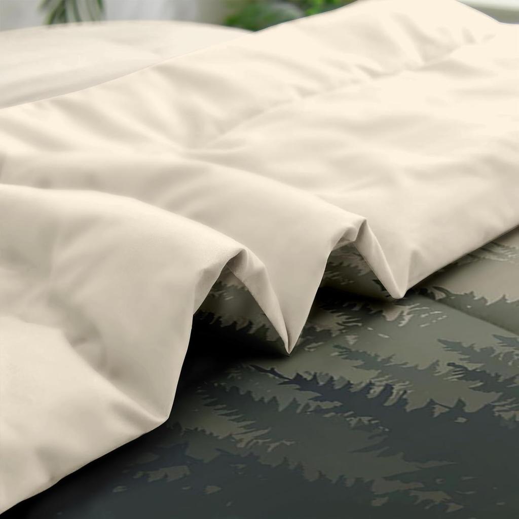 Comforter Set Queen Size, Mountain Pine Tree for Kids and Adults, Natural Forest Landscape Bed Sheet Sets 1 cover+2 Pillowcases