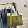 Canvas bag, new shoulder bag, fashionable and simple, contrasting colors, large-capacity tote bag, bag.