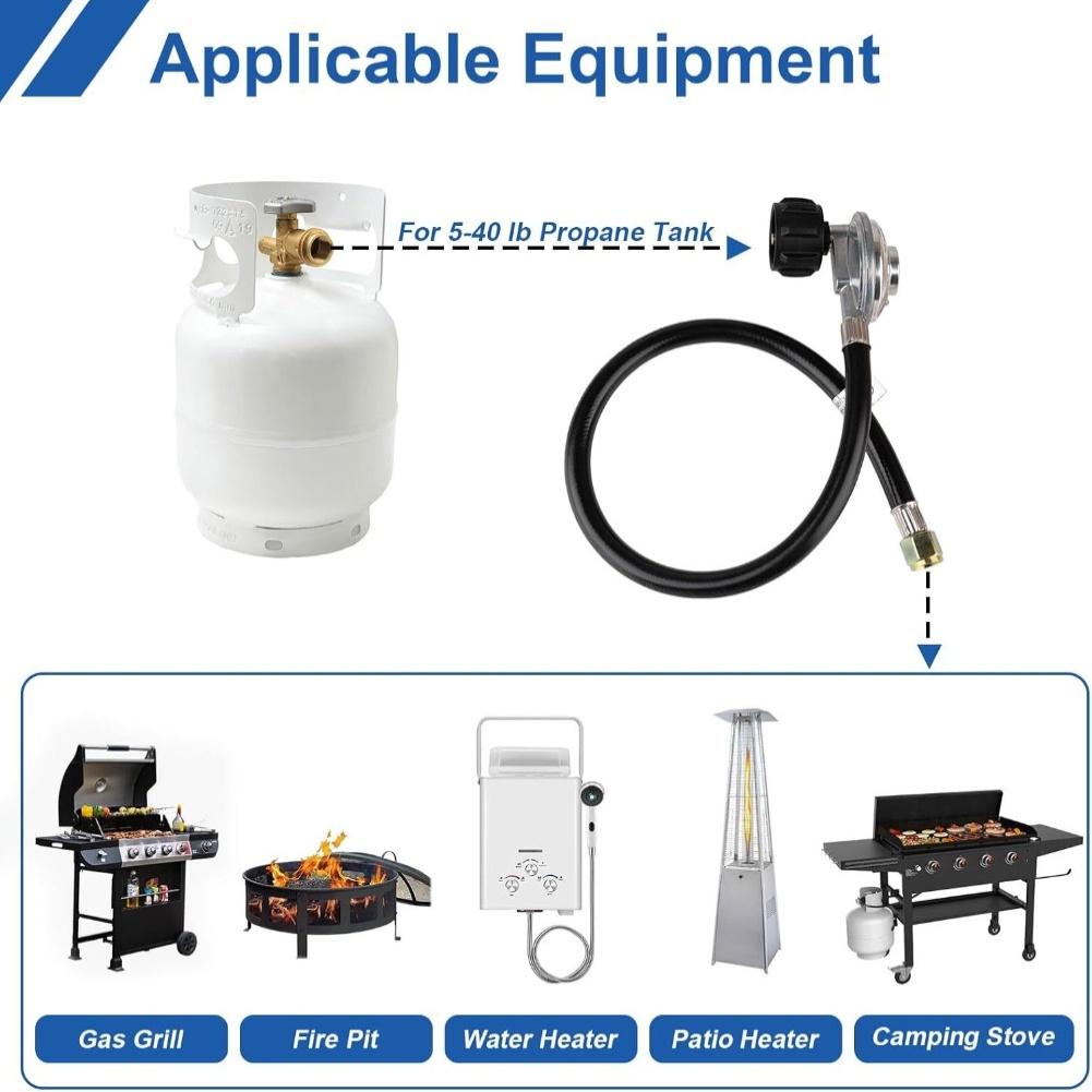 BBQ Propane Hose Assembly with Regulator Featuring Sturdy Construction for Safe and Efficient Propane Supply to Your Grill