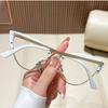 Metal Half Frame Cat Eye Reading Glasses Anti-blue Light Far Sight Glasses Women's Grade Presbyopia Glasses Diopters To +4.0