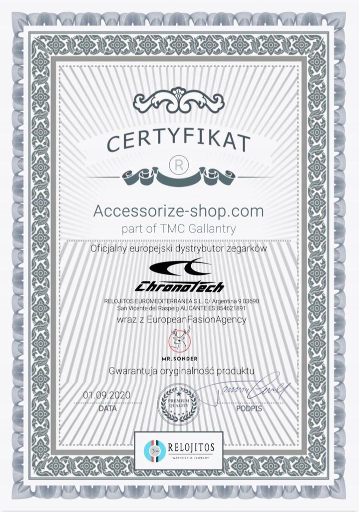 Zegarek CHRONOTECH CT7274L-05N. Kwarcowy, Kolor czarny. Kobieta.