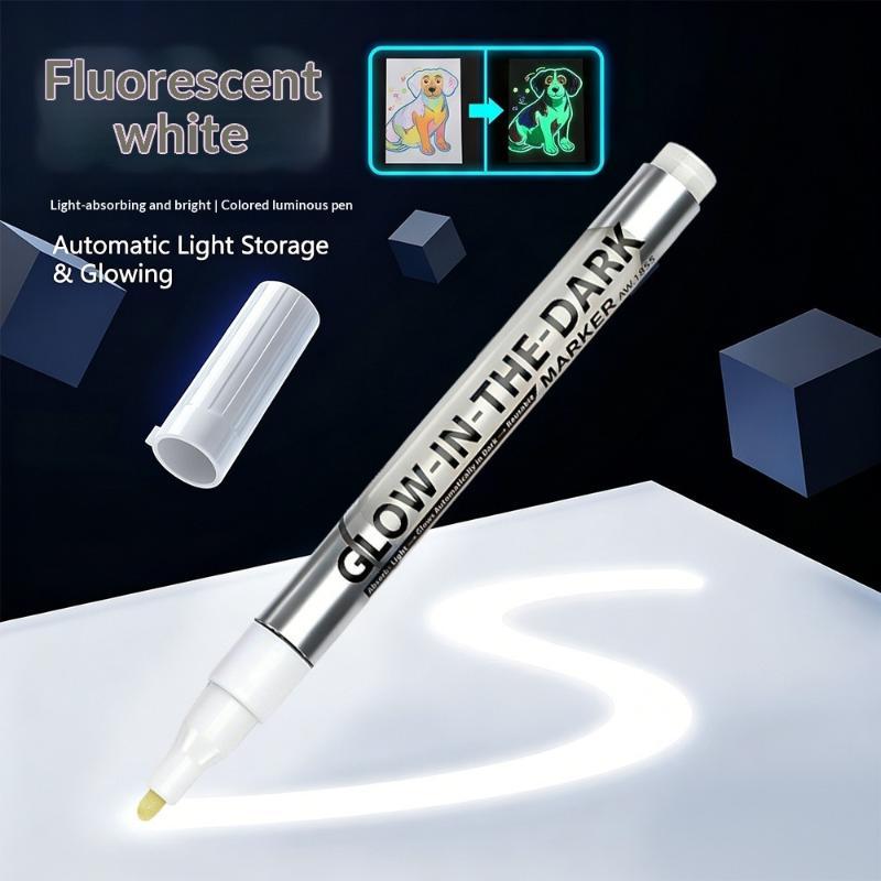 8 Colors Fluorescent Luminous Marker Party Decoration Paint Diy Crafts Creative Artwork Waterproof Non-Toxic Dark Pen Draw Tool