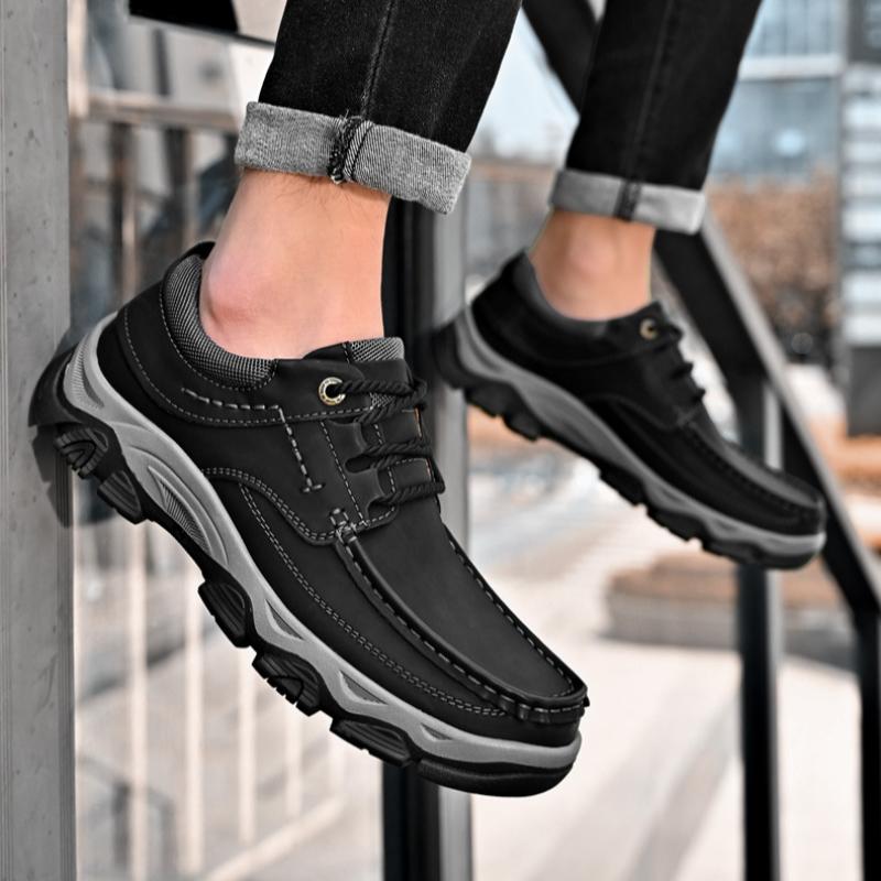 Men's Thick-soled Leather Shoes Men's Outdoor Leisure Hiking Shoes Sports Shoes