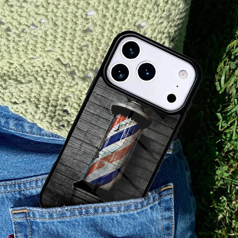 Barber Stripes Scissors Phone Case Cover for IPhone 11 12 13 14 15 16e 17 Pro Max Coque for IPhone 17 Air