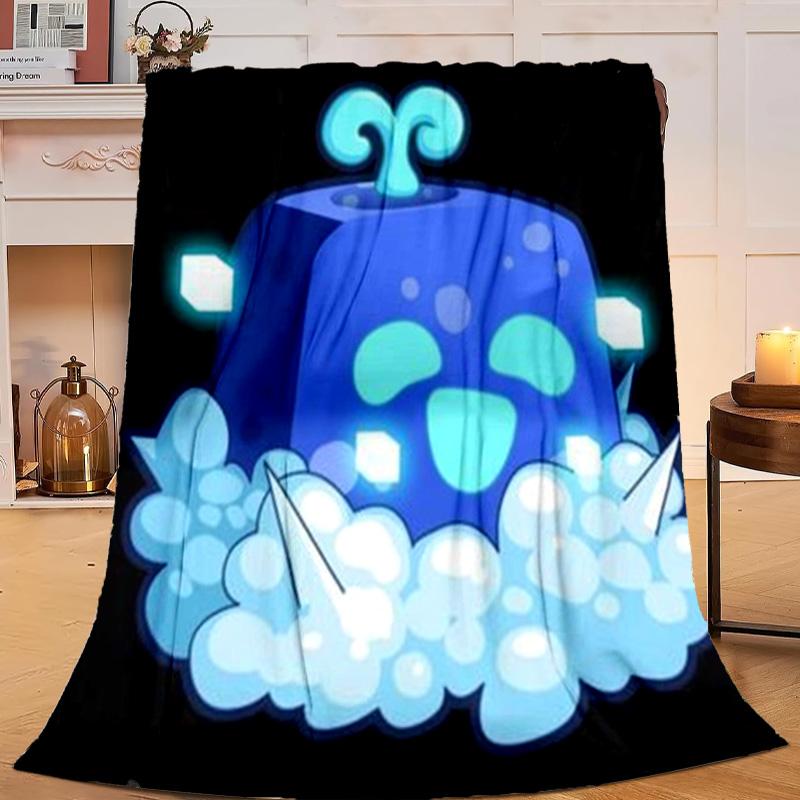 1PC Colorful Cube Creatures Flannel Blanket Gift, Suitable for Both Men And Women, Soft Ideal for Beds And Sofa, Birthday Or Christmas Gift