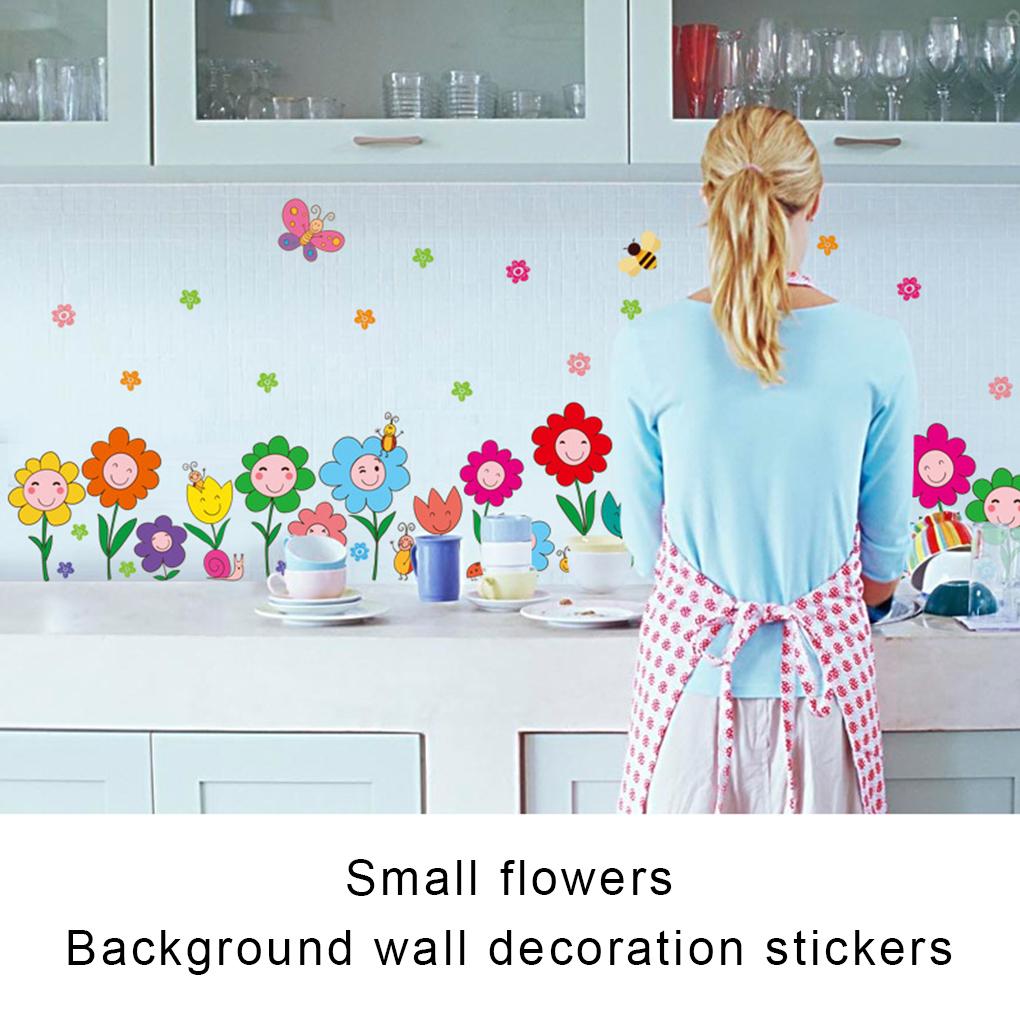 Stickers Removable Flowers Waterproof Wall Sticker Kids Cartoon Fashionable Convenient Wallpaper Decoration Home Decor