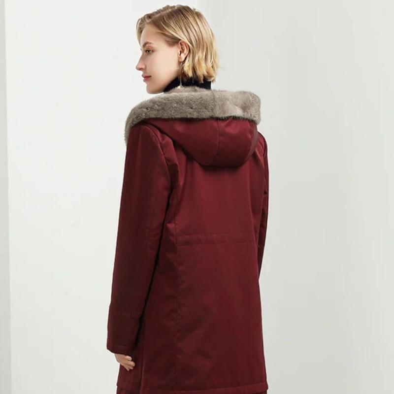 

Носите пирог с обеих сторон, чтобы преодолеть новую подкладку из искусственного кроличьего меха, женское пальто из искусственного меха средней длины, приталенное и теплое 2XL