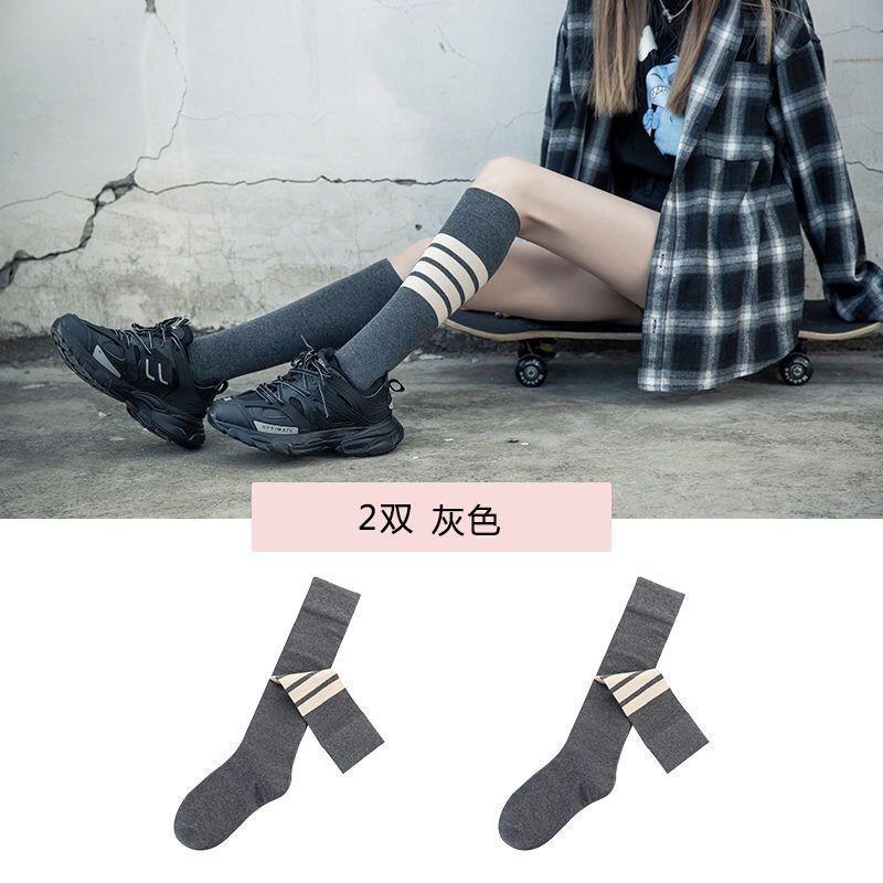 Spring/Summer Calf Socks Striped Knee Socks Over Knee Socks Children Women'S Stockings Japanese College Style Sports