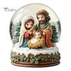 Rotating Carousel Table Ornament Christmas Crystal Ball Figurine, 2D Acrylic Winter Cottage Lightweight Holiday Gift Tabletop Ornaments for