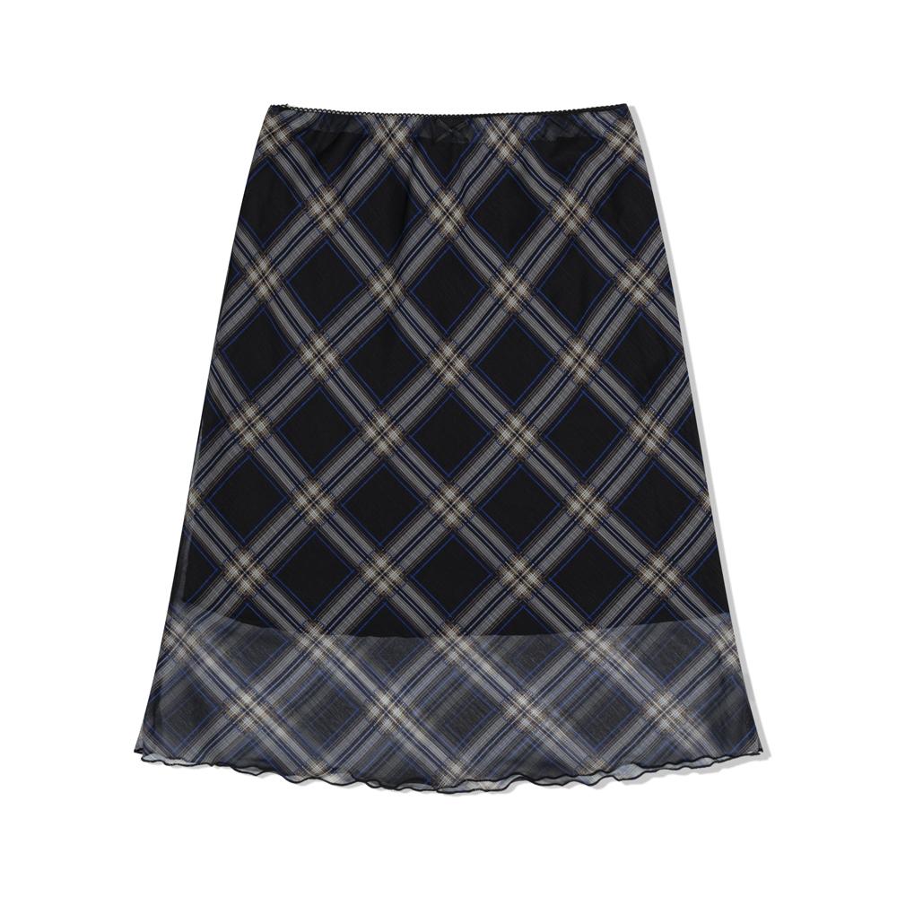 Moa Mesh Mood Skirt (Midnight Plaid)
