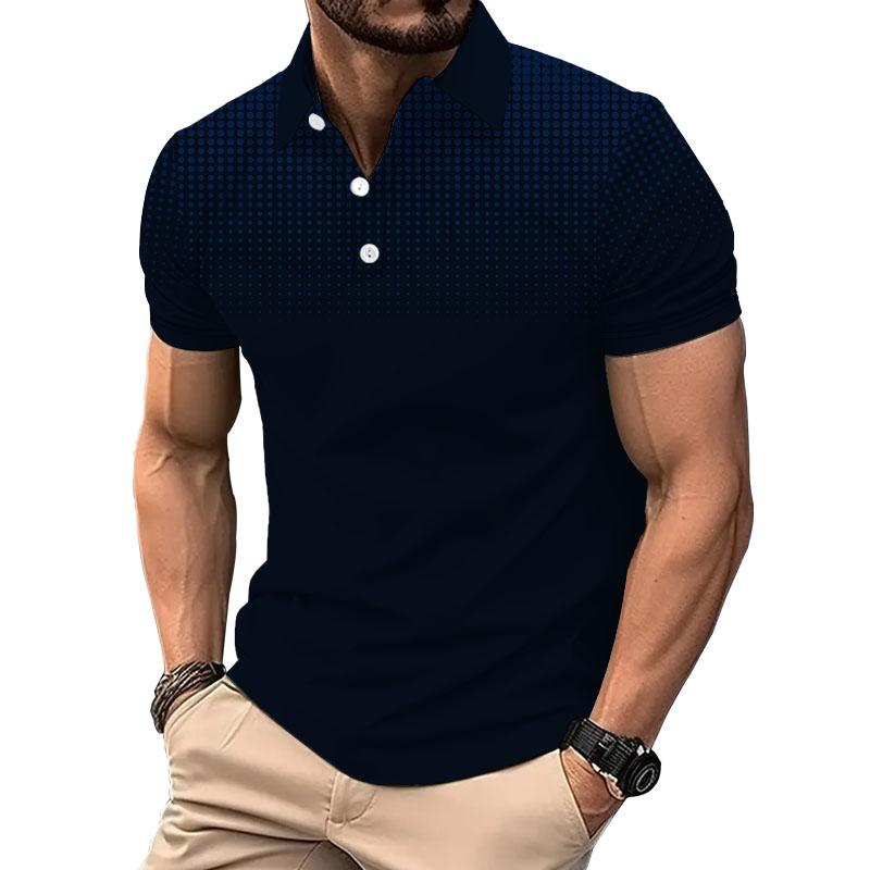 Men Summer Slim Fit Short Sleeve Sport Lapel Polo Shirt Men Fashion Polyester Golf Polo Shirt Tops .