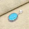 Adorable Blue Chalcedony Gemstone 925 Sterling Silver Jewelry Pendant For Wedding Gift