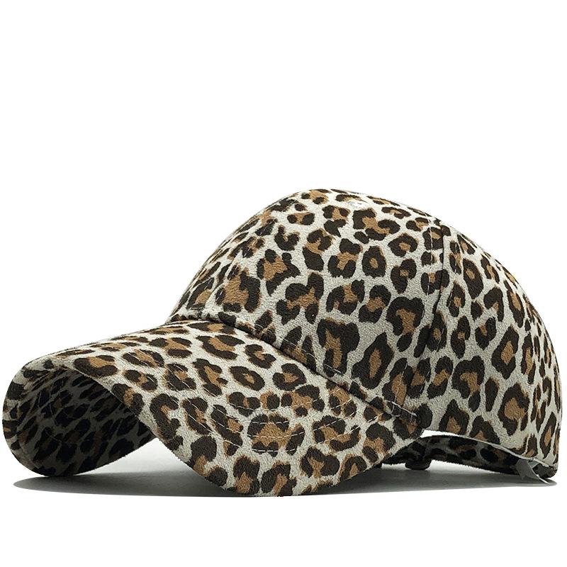 Suede Baseball Cap Women's Casual Versatile Leopard Print Cap Summer Outdoor Visor Fishing Sun Protection