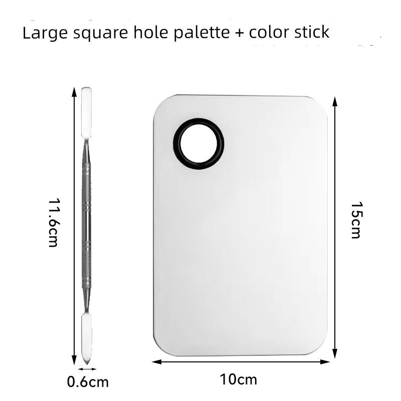 

Makeup Palette, Liquid Foundation, Concealer, Stainless Steel Makeup Palette with Palette Stick, Mud Mask Mixing Board Large Square-Hole Palette + Free Color Stick