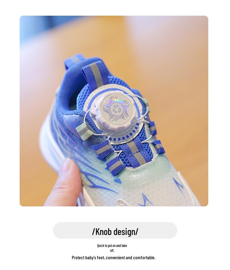2026 Kids' Sports Shoes: Boys' Casual Button Sneakers & Girls' Soft Sole Running Mesh Shoes for Spring & Autumn