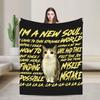 Meowl Gatto Gufo Meme di Tendenza Coperta Divertente Brainrot Coperta Plaid in Flanella Decorazione da Viaggio in Aereo Copriletti Traspirante