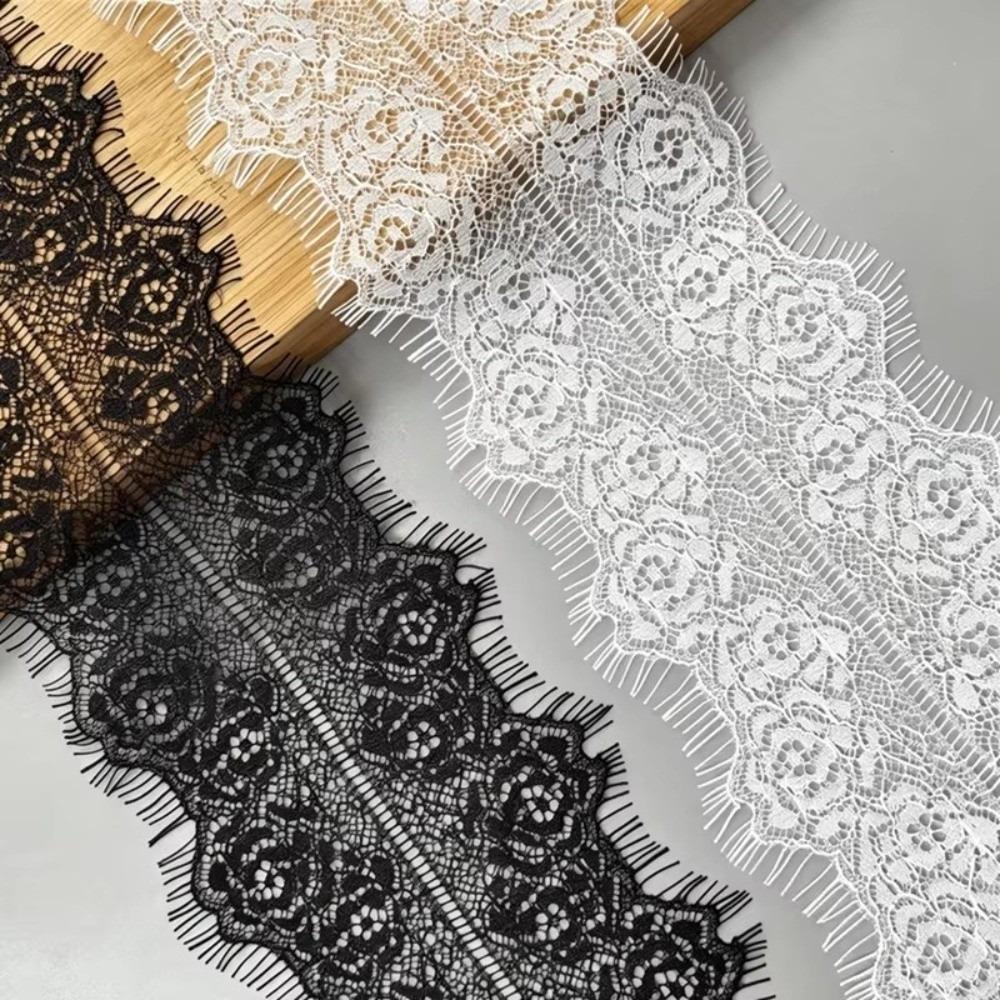 Floral Design Lace Trim 3M Length Scalloped Lace Versatile Eyelash Lace  Wedding Decoration