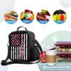 Breast Cancer Awareness Flag Lunch Bag with Adjustable Shoulder Strap Insulated Lunch Box Cooler Thermal Tote Bag for Women