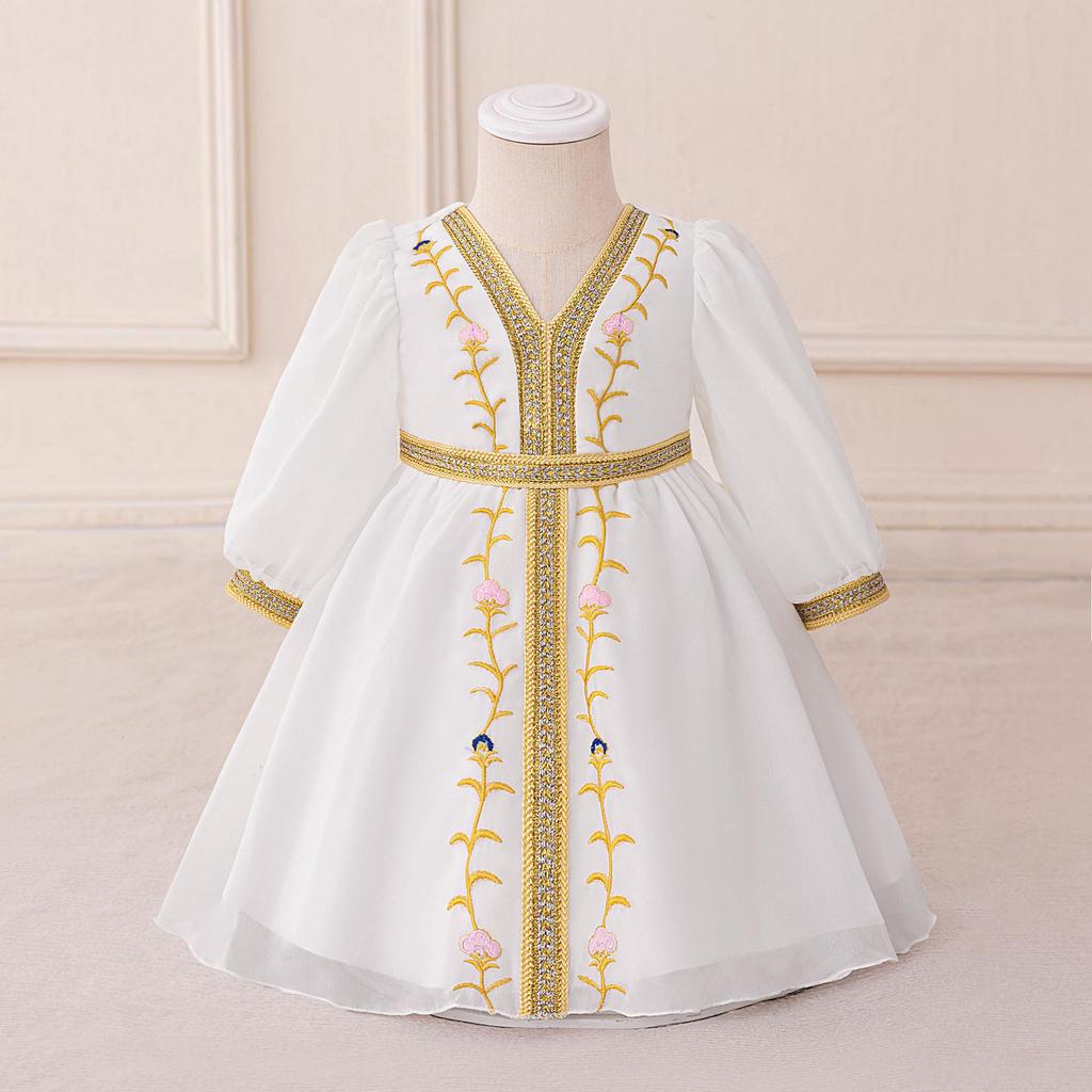 Embroidered Lace Formal Gown for Middle Eastern Girls - Princess Banquet & Evening Dress