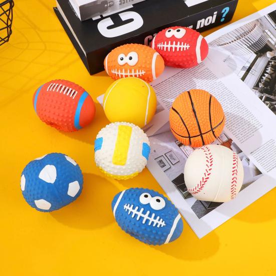 Dog Toys with Sound Latex Chew Balls Raised Texture Teeth Cleaning Flexible Balls Relieve Boredom And Anxiety Chew Toy