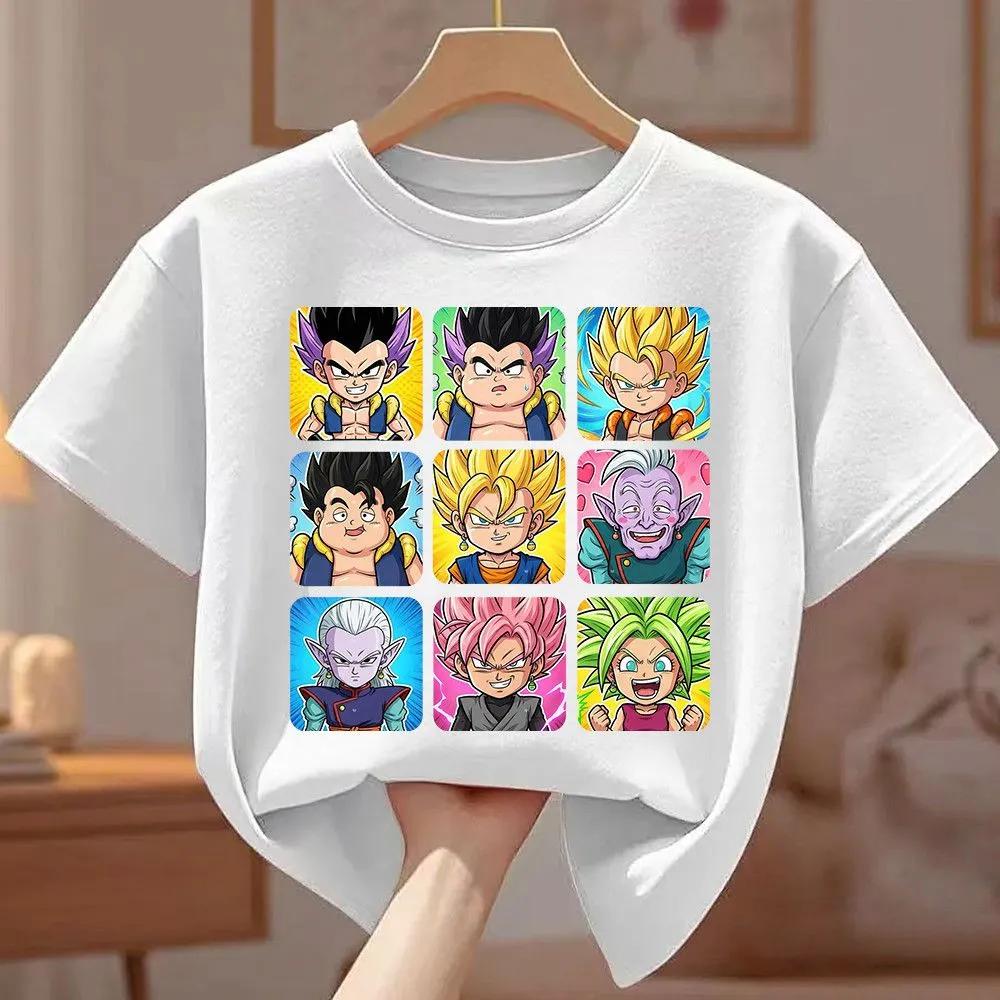 Personalized Anime Dragon Ball Cartoon Summer Childrens ShortSleeved Pure Cotton RoundNeck Loose TShirt