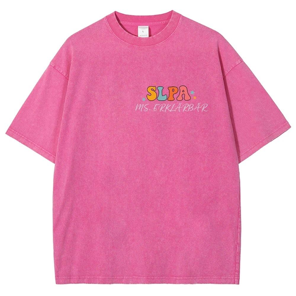 Colorful Letter Vitality Pattern Printed T-Shirt Retro Water M