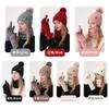 Winter Knitted Hat Women's Cold-proof Double-layer Velvet Thickened Warm Knitted Hat Scarf Gloves Three-piece Set
