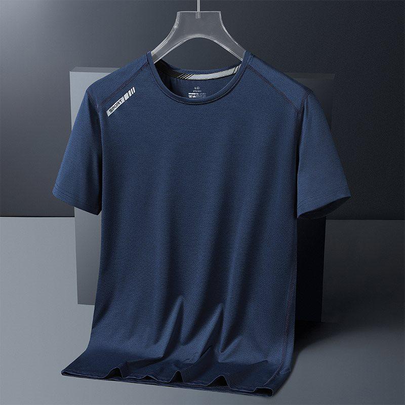 Men's Summer Quick-Dry Ice Silk T-Shirt - Lightweight Outdoor Sports Casual Fitness Top