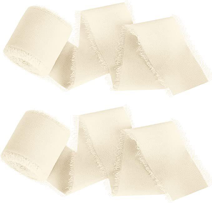 4CMx5M Hand-Torn Frayed Edge Cotton Linen Ribbon For Wedding Invitation Bouquets Wrapping Xmas Valentine'S Day Gifts Decorations
