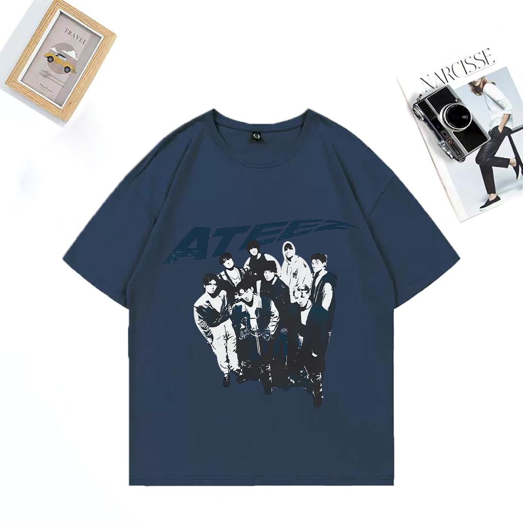 Retro Ateez 2025 World Tour In Fantasy Vintage T Shirt Unisex WOMEN Fashion Oversized 100 Cotton Tshirts Short Sleeve Unisex Tees