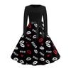 Women's Casual Fashion Valentine's Day Heart-themed Retro Round Neck Dress