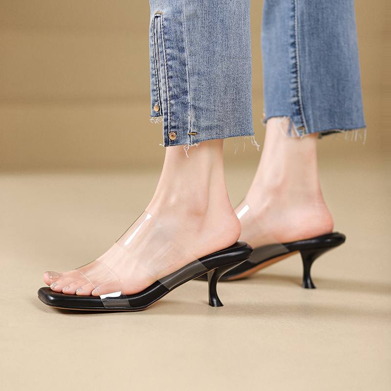 Krazing Pot Мюли из микрофибры с открытым носком на шпильке — фото 8