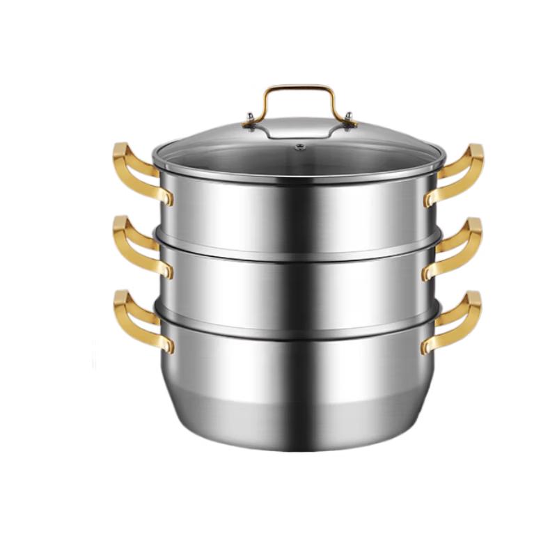 SuLe 316 Stainless Steel 3-Layer Induction Steamer Pot