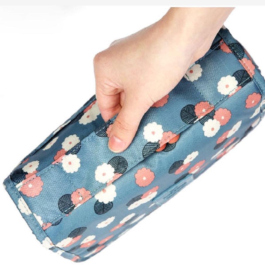 Foldable Women's Travel Wash Bag with Hanging Hook
