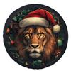 1pc Christmas Lion Santa Themed Tire Cover | Trendy Universal Wheel Cover, Polyester Fiber, Suitable For Most Cars Wheel