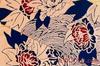 Edoten Todaya Shoten Tenugui Hand with Chinese Lion and Peony Design 432 Niwa-zome (Japanese Towel)
