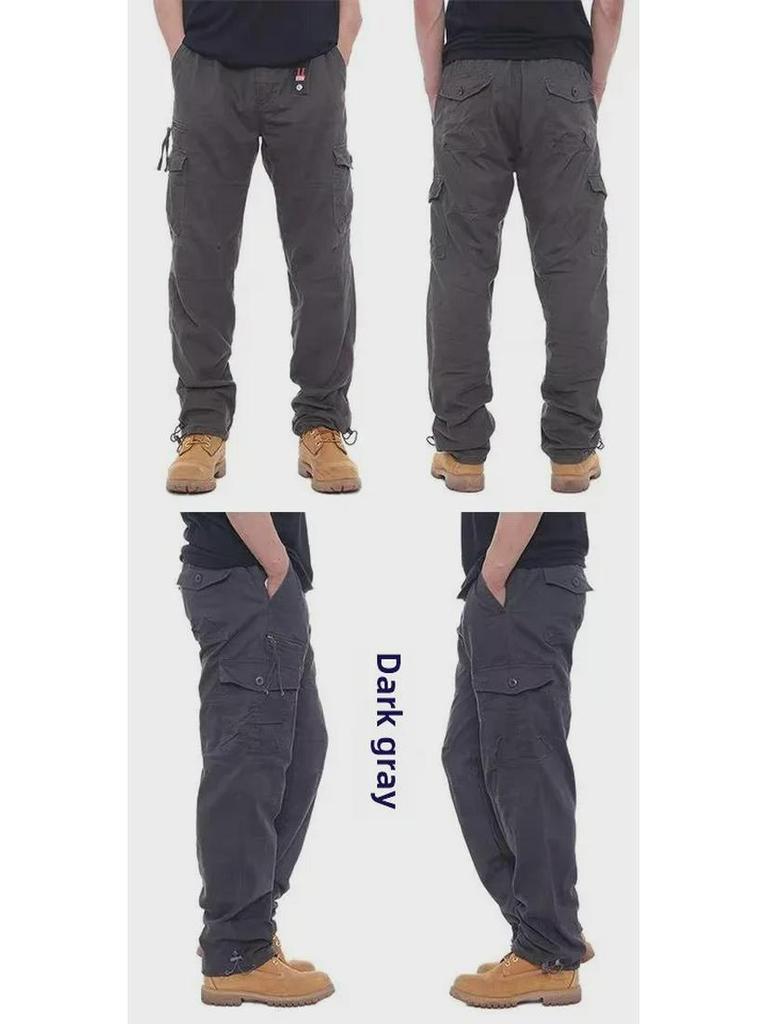 Herren Frühling & Herbst Multi-Pocket Casual Outdoor Hose - Große Größe, Atmungsaktiv & Einfarbig