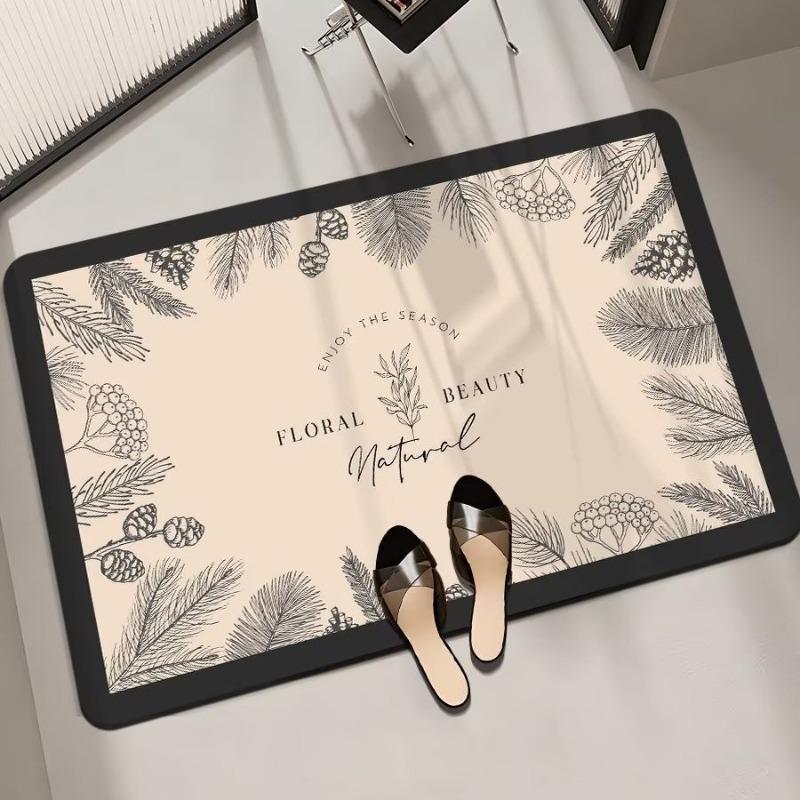 Thickened Bathroom Absorbent Floor Mat, Household Bathroom Door Mat, Non-slip Quick-drying Foot Pad, Door-to-door Mat Can Be Cut